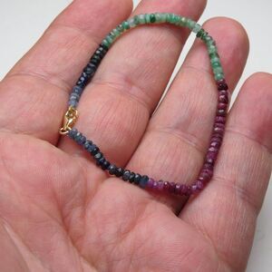 14k Gold Sapphire Ruby Emerald Bracelet